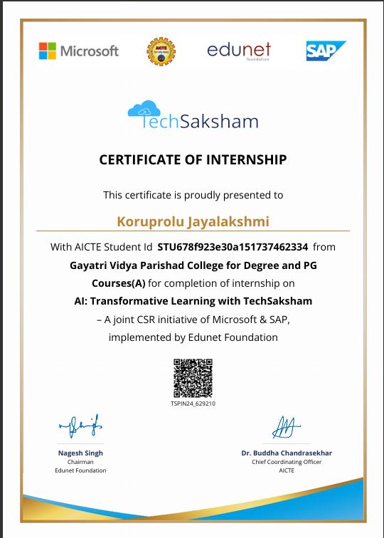 AI Internship Certificate
