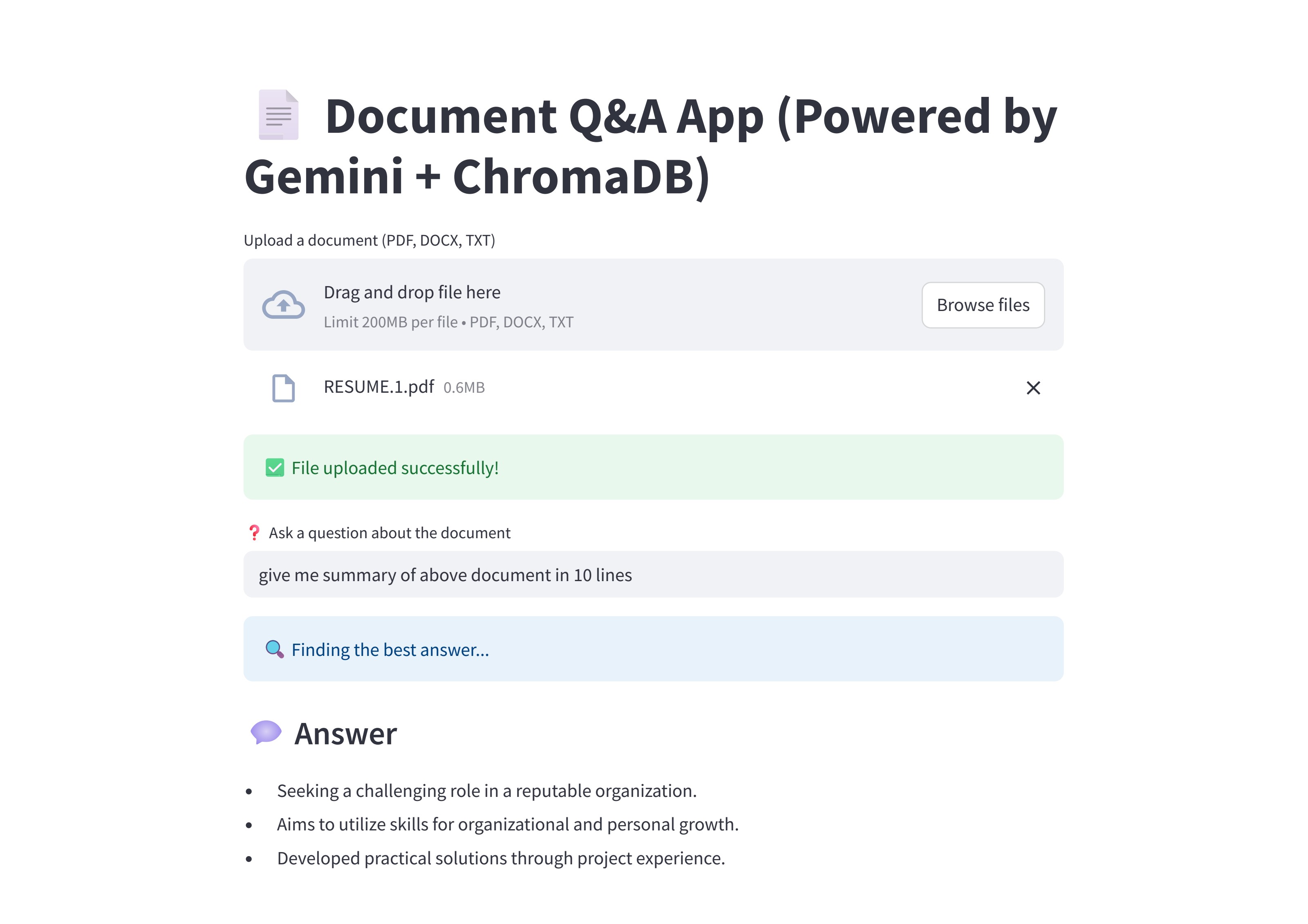 Doc QA UI